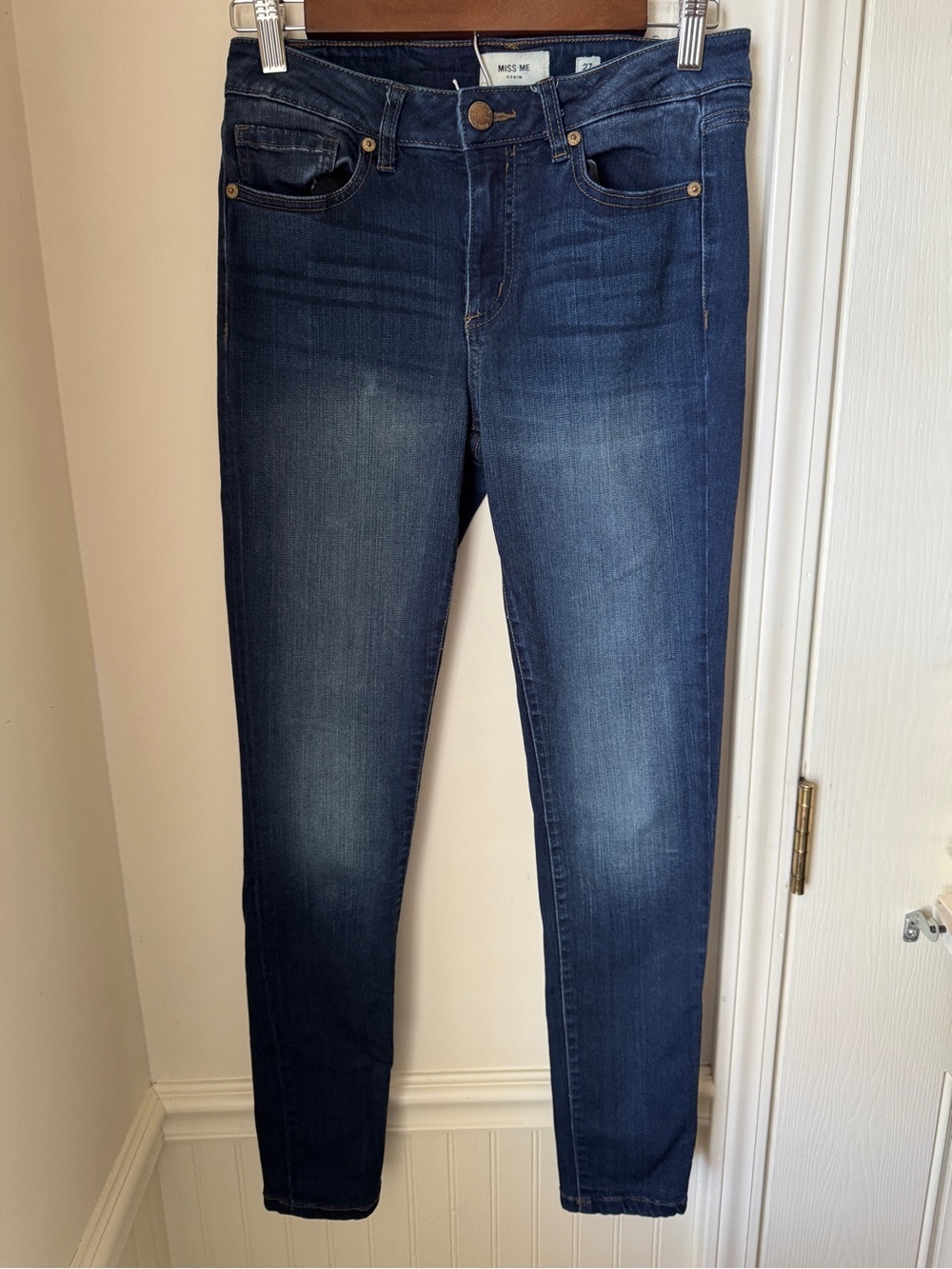 Miss Me Women's Skinny Jeans - Dark Blue Size 27